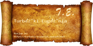Turbéki Eugénia névjegykártya
